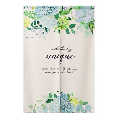 BAIHT HOME Door Curtain Cotton Linen Japanese Noren Doorway Curtain Fresh Green Plants Tapestry Wall Decor Room Divider 27.6" Width x 47.2" Long