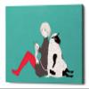 Epic Graffiti 'Sheep and Girl' by Sai Tamiya, Canvas Wall Art, 18"x12" view 1