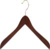 Concave Wooden Top Hanger with Walnut Finish, Thick Curved Coat Hangers with Brass Swivel Hook for Jackets or Fine Shirts (Set of 50) by The Great American Hanger Company view 1
