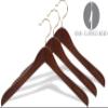 Concave Wooden Top Hanger with Walnut Finish, Thick Curved Coat Hangers with Brass Swivel Hook for Jackets or Fine Shirts (Set of 50) by The Great American Hanger Company view 2