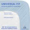 Mattress-Homes 4 Piece Bed Sheet Set Ultra-Luxurious 100% Long Staple Soft Cotton Sheets 16" Deep Twin Size Machine Washable Bedding, Twin Sheets Set Light Blue Solid view 4