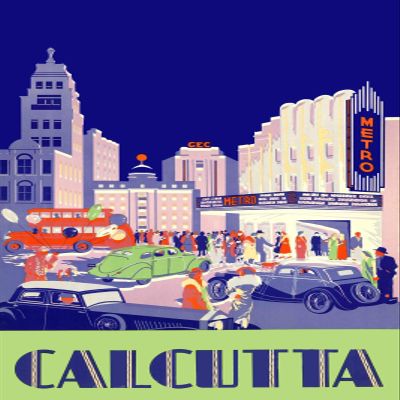 Magnet Calcutta India Movie Theater 1938 Vintage Style Travel Magnet Vinyl Magnetic Sheet for Lockers, Cars, Signs, Refrigerator 5"