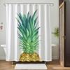 Becan Pineapple Shower Curtain Watercolor Pineapple Tropical Fruit Green Yellow Polyester Fabric Bathroom Shower Curtain 72X72 Inches view 2