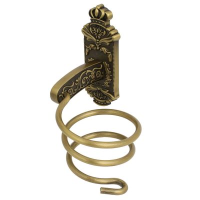 Aexit Space Aluminium Home Hardware Antique Classical Style Wall Mounted Hair Dryer Holder w Plug Hanging Hook Model:34as17qo446