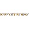 Amscan Happy 30th Birthday Celebration Gold & Silver Prismatic Letter Paper Banner - Pack Of 12 - Perfect For Memorable Milestone Events view 1