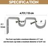 AddGrace 6 PCS Double Curtain Rod Bracket Heavy Duty Curtain Rod Holders for 1" and 5/8" Drapery Pole Adjustable Wall Mounted Drapery Pole Brackets for Living Room Bedroom Silver view 2