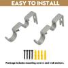 AddGrace 6 PCS Double Curtain Rod Bracket Heavy Duty Curtain Rod Holders for 1" and 5/8" Drapery Pole Adjustable Wall Mounted Drapery Pole Brackets for Living Room Bedroom Silver view 4