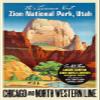 Magnet 1950s Zion Nationa Park Chicago North Western Line RR Travel Magnet Vinyl Magnetic Sheet for Lockers, Cars, Signs, Refrigerator 5" view 1