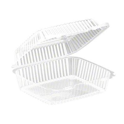 Inline Plastics VPP757A Valu Pack Clear Hinged Container 8.4 Inch x 7.9 Inch x 3.3 Inch High, Pack of 10