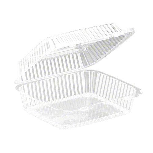 Inline Plastics VPP757A Valu Pack Clear Hinged Container 8.4 Inch x 7.9 Inch x 3.3 Inch High, Pack of 10