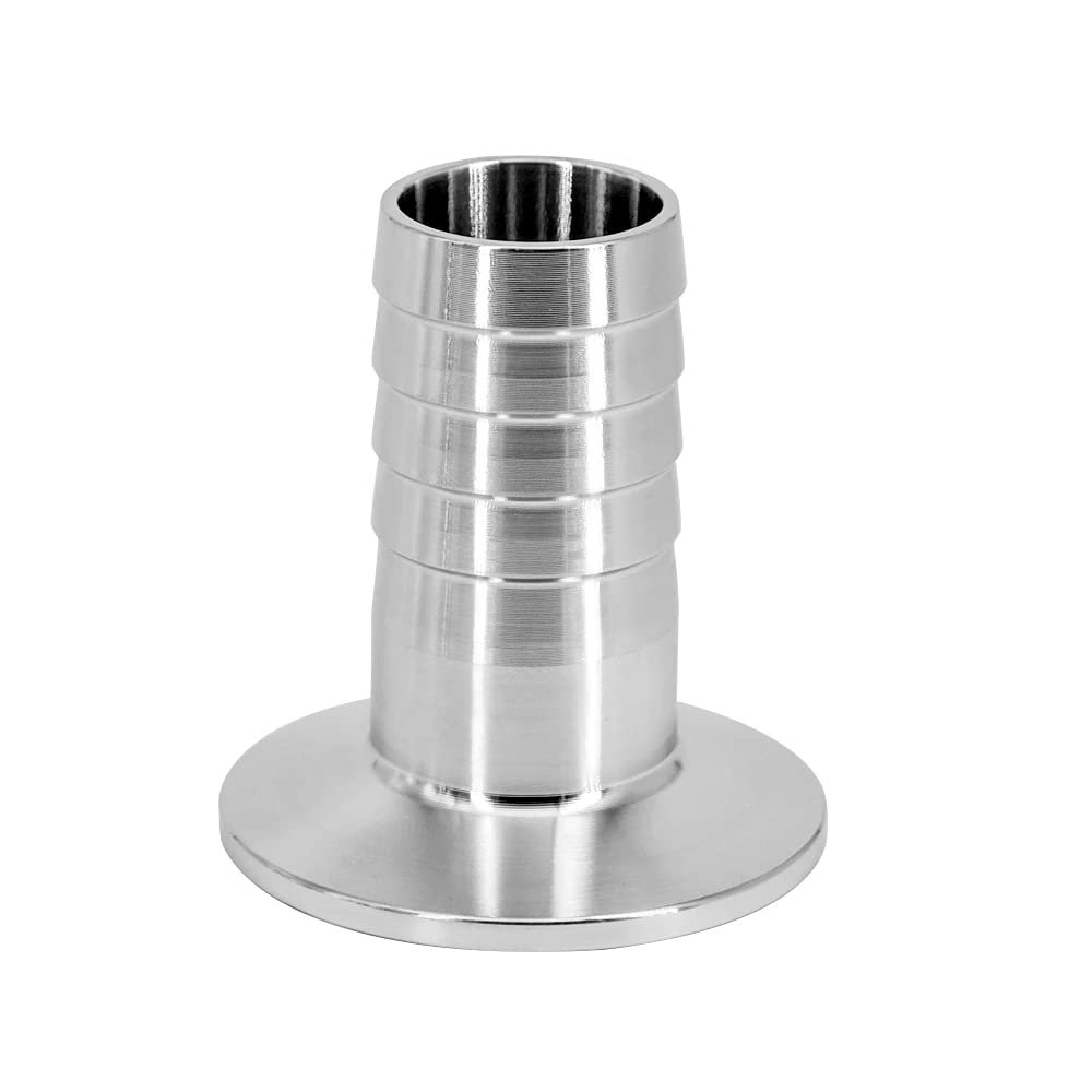 Beduan 1.5" Tri Clamp to 1-1/4" Barb Fitting Stainless Sanitary Home Brew Adapter (Ferrule OD 50.5mm)