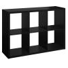 ClosetMaid 6 Cube Storage Shelf Organizer Bookshelf with Open Back, Vertical or Horizontal, Easy Assembly, Wood, Black Finish view 1