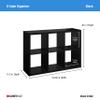 ClosetMaid 6 Cube Storage Shelf Organizer Bookshelf with Open Back, Vertical or Horizontal, Easy Assembly, Wood, Black Finish view 3