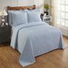 Better Trends Chenille Bedspreads Twin Size, Blue 100% Cotton Chenille Stripe Design Tufted Bedding Coverlet Soft Lightweight, 81"x110" 1 Pieces Jullian Collection view 1