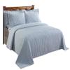 Better Trends Chenille Bedspreads Twin Size, Blue 100% Cotton Chenille Stripe Design Tufted Bedding Coverlet Soft Lightweight, 81"x110" 1 Pieces Jullian Collection view 2