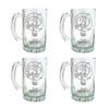 Clan Davidson Crest Beer Stein Set of 4  16 oz | Scottish Heritage Glassware | Engraved Personalization Included view 1