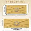 MDS Pack of 200 Spandex Chair Sashes Bows Universal fits Elastic Stretch Chair Bands Ties with Buckle Slider Bow for Wedding Decoration Spandex Slider Sashes Bow - Gold view 2