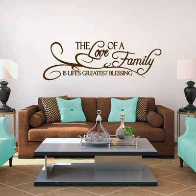 Sweetums Signatures The Love of A Family is Life's Greatest Blessing Wall Decal 60" Wide x 20" Tall Brown