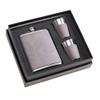 Leatherette Box with Flask and Two Cups in Gray view 1
