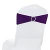 MDS Pack of 100 Spandex Chair Sashes Bow Premium Stretch Chair Cover Band with Buckle Slider Universal fits Elastic Dining Chair Ties for Wedding Party Banquet Events Decoration - Purple view 1