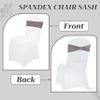 mds Pack of 100 Spandex Chair Sashes Bow Premium Stretch Chair Cover Band with Buckle Slider Universal fits Elastic Dining Chair Ties for Wedding Party Banquet Events Decoration - Silver Gray view 4