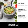 GORILLA GRIP 100% Natural Granite Stone Mortar and Pestle Set, 4 Cup, Non-Scratch Base, Heavy Duty Unpolished Molcajete Guacamole Salsa Bowl, Grind Seeds, Garlic, Herbs, Spices, Kitchen Muddler, Gray view 2