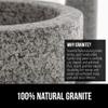 GORILLA GRIP 100% Natural Granite Stone Mortar and Pestle Set, 4 Cup, Non-Scratch Base, Heavy Duty Unpolished Molcajete Guacamole Salsa Bowl, Grind Seeds, Garlic, Herbs, Spices, Kitchen Muddler, Gray view 3