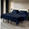 Split Head Flex King Sheets for Adjustable Beds, Flex Top King Sheets for Sleep Number Bed 100% Egyptian Cotton - 4Pcs Sheet Set -39" Top Split fit Upto 16" Deep Mattress (Navy Blue Solid) view 3