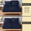 Split Head Flex King Sheets for Adjustable Beds, Flex Top King Sheets for Sleep Number Bed 100% Egyptian Cotton - 4Pcs Sheet Set -39" Top Split fit Upto 16" Deep Mattress (Navy Blue Solid) view 4