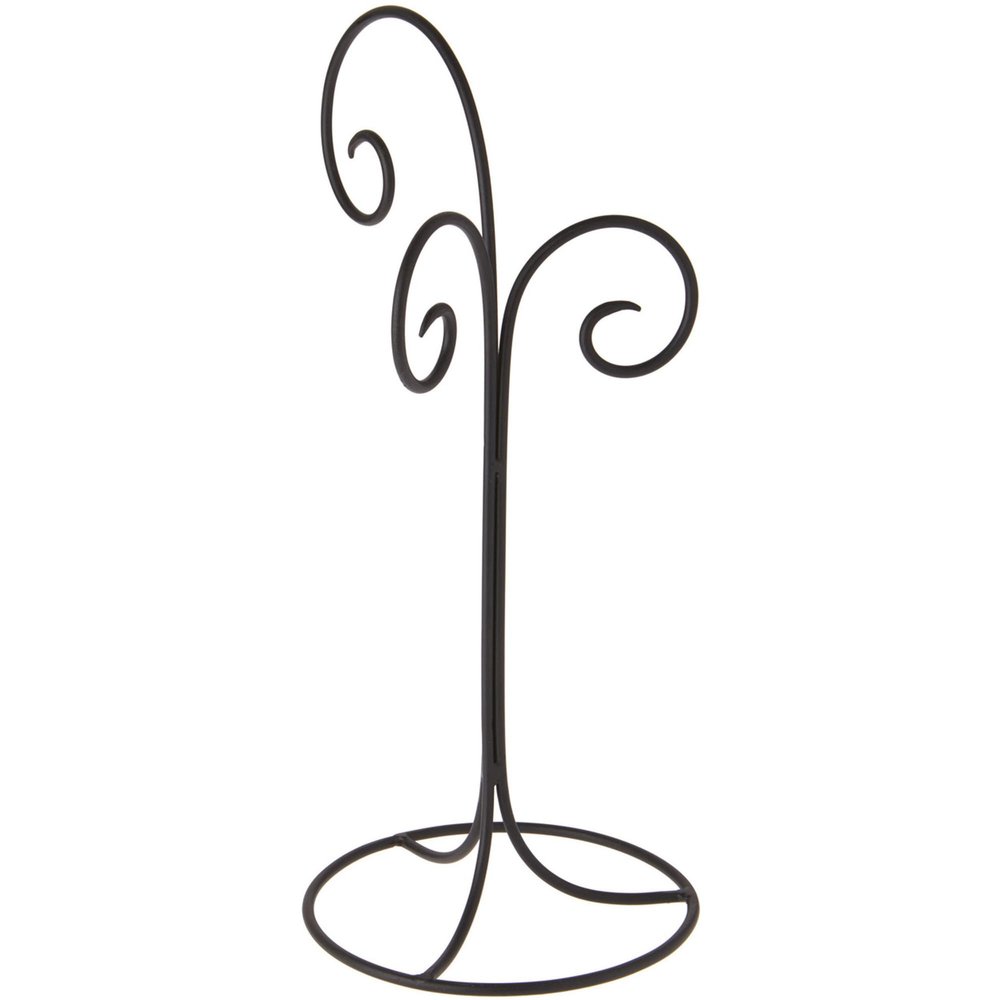 Bard's Black Wrought Iron 3 Arm Ornament Stand, 17" H x 7.5" W x 7.5" D, Pack of 4
