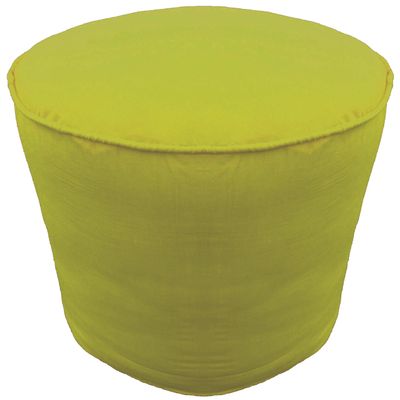 Ottoman Footstool Cover Round Pouf Cover with Piping Cotton Olive Green 20" Diameter x 16" Height (50 cm Diameter x 40 cm Height) Cover ONLY, Not Stuffed, Insert not Included