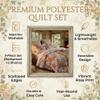 DaDa Bedding Romantic Roses Floral Bedspread Set - Lovely Spring Pink & White Scalloped Colorful Lightweight Breathable - Bright Vibrant Quilted Coverlet w/Pillow Shams - Twin - 2-Pieces view 2