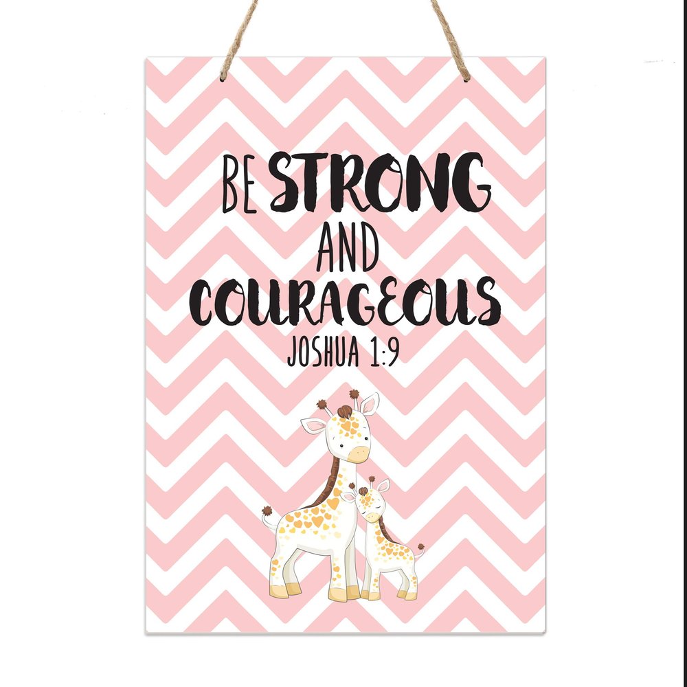 LifeSong Milestones Baptism Christening Gifts for Baby Boys and Girls Decor Sign Gift Son Daughter Godchild Godson Goddaughter Child 1st Holy Communion 8"x12" (Be Strong Rope)