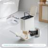 Baffect 2 Liter White Slim Bathroom Trash Can with Lid and Toilet Brush Holder view 3