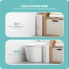 Baffect 2 Liter White Slim Bathroom Trash Can with Lid and Toilet Brush Holder view 4