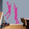 Basketball Players Wall Decal, Players Sports Silhouette Sticker Set for Nursery, Kids and Teens, Bedroom, Man Cave, Den | Large | Hot Pink | Select Your Color view 1