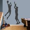 Basketball Players Wall Decal, Players Sports Silhouette Sticker Set for Nursery, Kids and Teens, Bedroom, Man Cave, Den | Large | Hot Pink | Select Your Color view 2