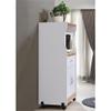 Pemberly Row Microwave Kitchen Cart, 42 in H x 24 in W x 17 in D, Wood Construction, White Finish, Drawer and Cabinet Storage, Mobile Wheels, Contemporary Style for Home or Office Kitchens view 4