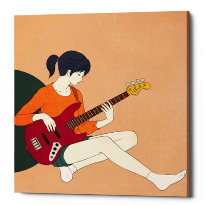 Epic Graffiti 'Playing The Bass' by Sai Tamiya, Canvas Wall Art, 12"x12"