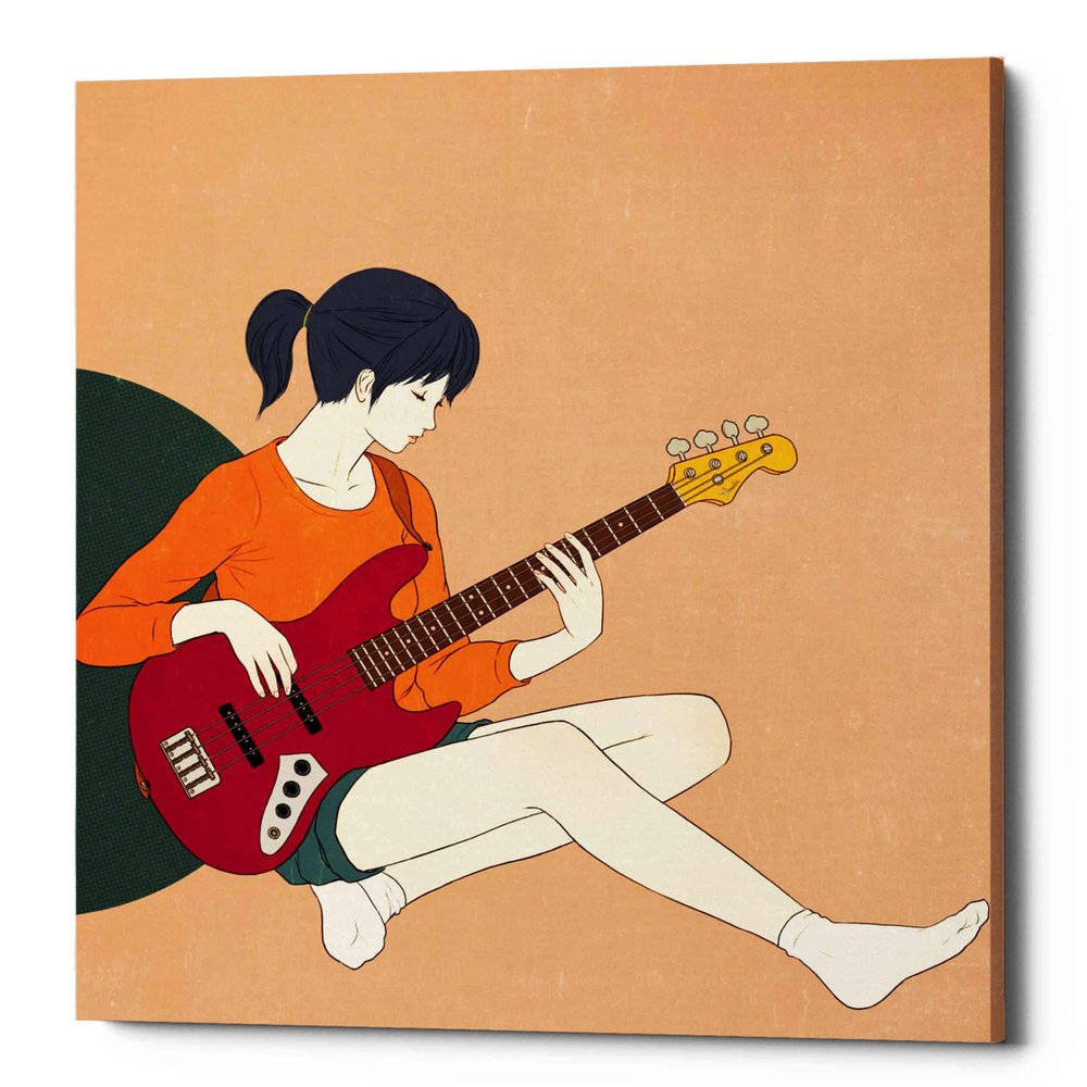 Epic Graffiti 'Playing The Bass' by Sai Tamiya, Canvas Wall Art, 12"x12"