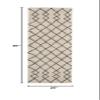 Nourison Geometric Shag Moroccan Ivory/Charcoal 2'2" x 7'6" Area Rug, Easy Cleaning, Non Shedding, Bed Room, Living Room, Dining Room, Kitchen (2x8) view 2