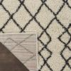 Nourison Geometric Shag Moroccan Ivory/Charcoal 2'2" x 7'6" Area Rug, Easy Cleaning, Non Shedding, Bed Room, Living Room, Dining Room, Kitchen (2x8) view 4