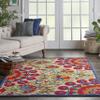 Nourison Home Aloha Red Multicolor 3'6" x 5'6" Area Rug - Easy Clean, Non Shedding, Bed Room, Living Room, Dining Room, Kitchen (4' x 6') view 3