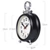 CLOCKZHJI Retro Desk Clock and Table Clock Retro Clock, Metal Round Analog Table Clock, 12 (H)  9(W)  3.1 (Depth) Inches Shelf Clock (Color : Black) view 2