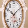 CLOCKZHJI Retro Desk Clock and Table Clock Retro Clock, Non-Ticking, European Flower Decoration, Bedside Resin Living Room Table Clock 14 " 10.6"  6.3 "(White) Shelf Clock view 4