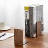 Muso Wood Book Ends for Shelves, Non-Slip Bookends, Heavy Duty Wooden Bookend Support for Books and Movies (Walnut 2 Pairs) view 2
