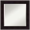 Amanti Art Brown Bathroom Mirror for Over Sink, 26x26 Portico Espresso Square Vanity Mirror, Medium Rustic Farmhouse Wood Frame, Hangs Horizonally and Vertically, Bathroom Wall Decor, Beveled Edge view 1