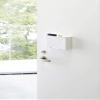 Yamazaki Home Tower Face Mask Dispenser with Lid | Hygiene Station | Magnetic, Free-Standing - Steel view 2