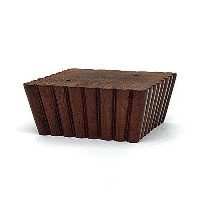 LEG DADDY TruFitLeg Floki - 2" Dark Finish Square Fluted Tapered Sofa Leg, Fits on All Furniture with Hanger Bolt Attachments or Screws (Set of 2)