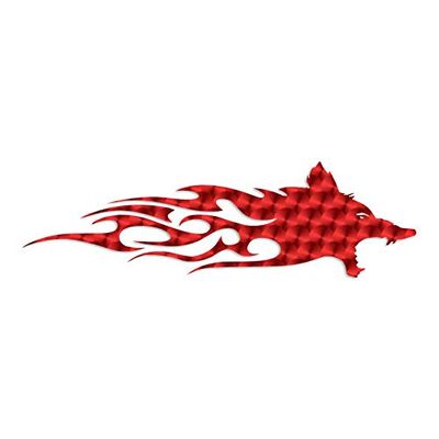 Wolf Head Flames Splash - Vinyl Decal Sticker - 9" x 2.65" - Red Engine Turn